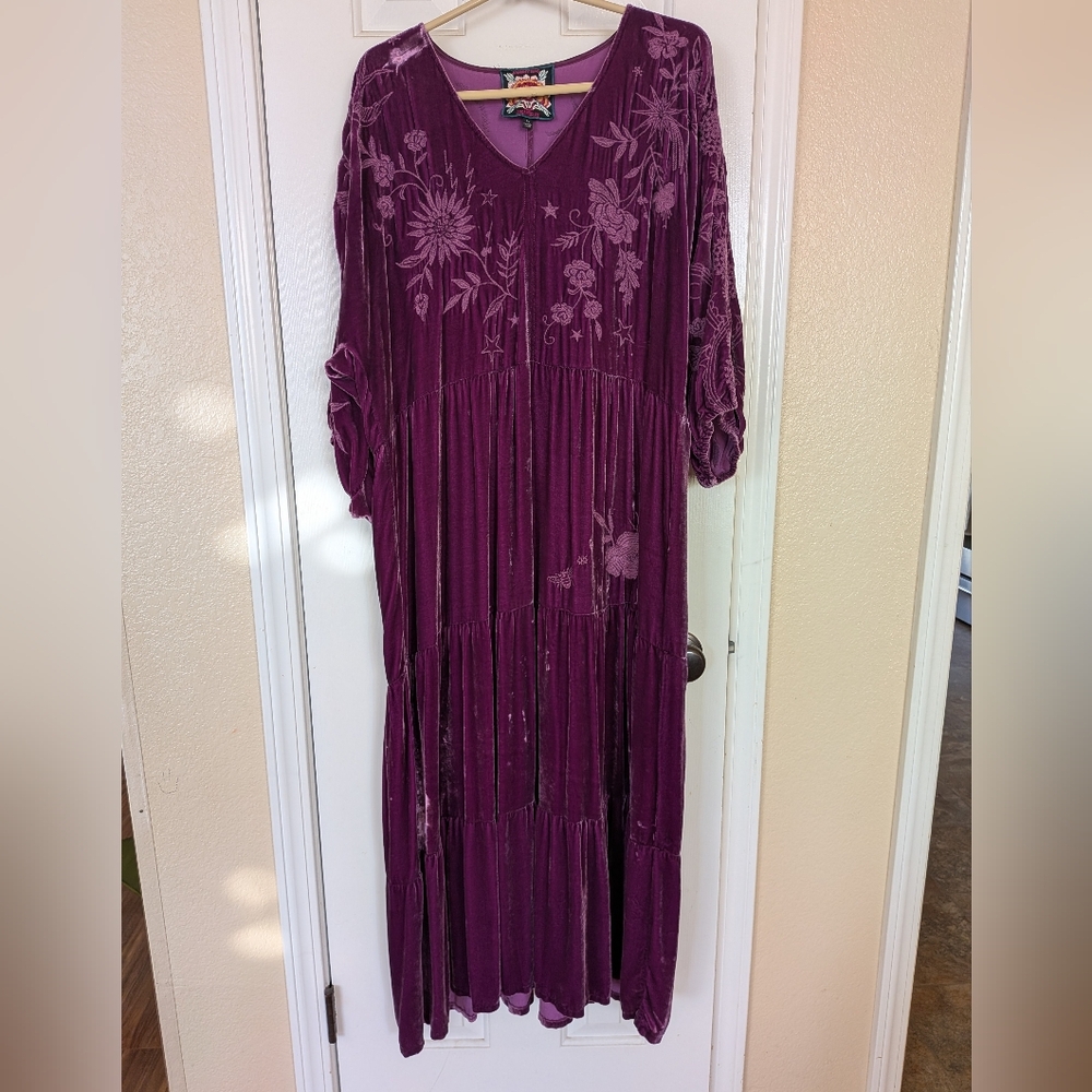 Embroidered Velvet Dress - Picture 3 of 3
